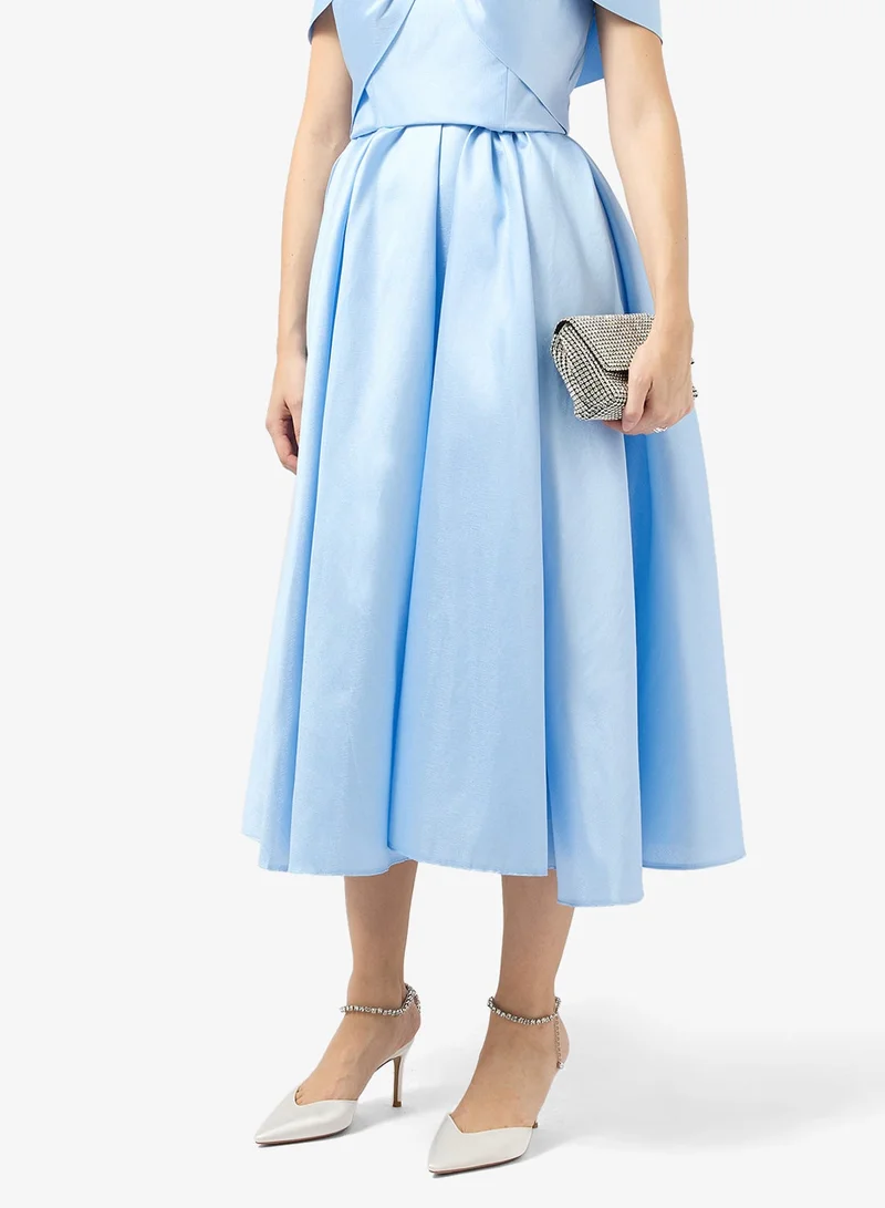 Namshi x Rhinestone Embellished Strap Mid Heel Silver Pumps